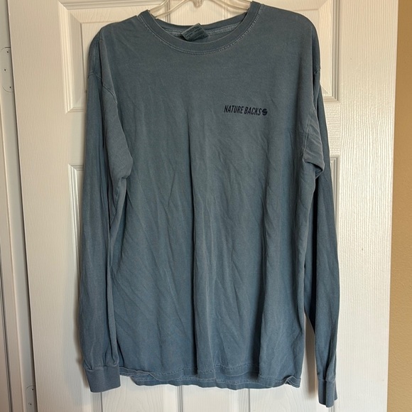 Comfort Colors Nature Backs men’s blue long sleeve t-shirt size large - Picture 1 of 10